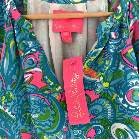 NWT Lilly Pulitzer Shannon Tiered Swing Dress in Seabreeze Blue Women's Size XS - Picture 6 of 16